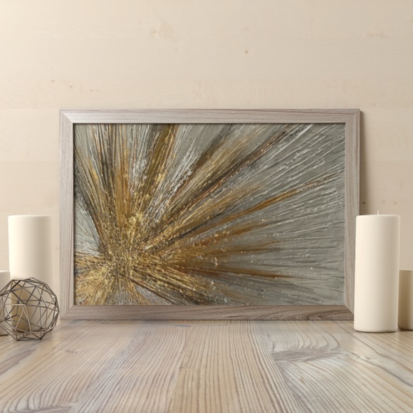 Sparkling Metallic Textured 3D Abstract Art Set of 2 - 8x10 Canvas Modern Décor - Picture 3 of 14